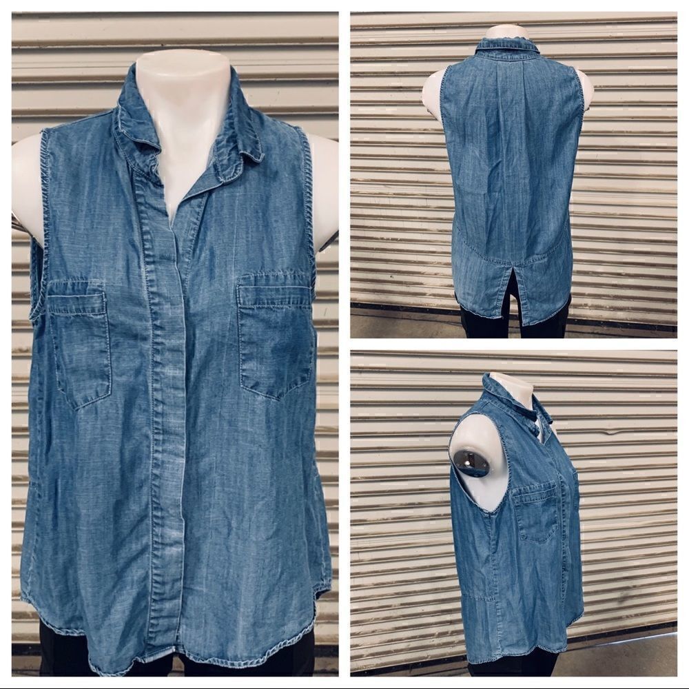 Signature 8 chambray sleeveless top